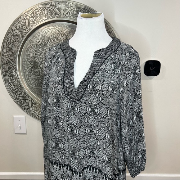 Tolani Black And White Pattern Mid-Length Dress-Size L - Picture 2 of 11